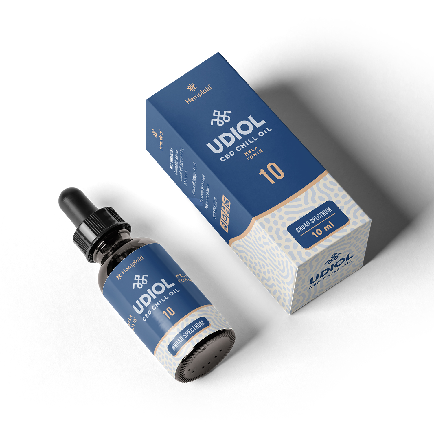 packaging di flacone e scatola dell'olio e della sua scatola