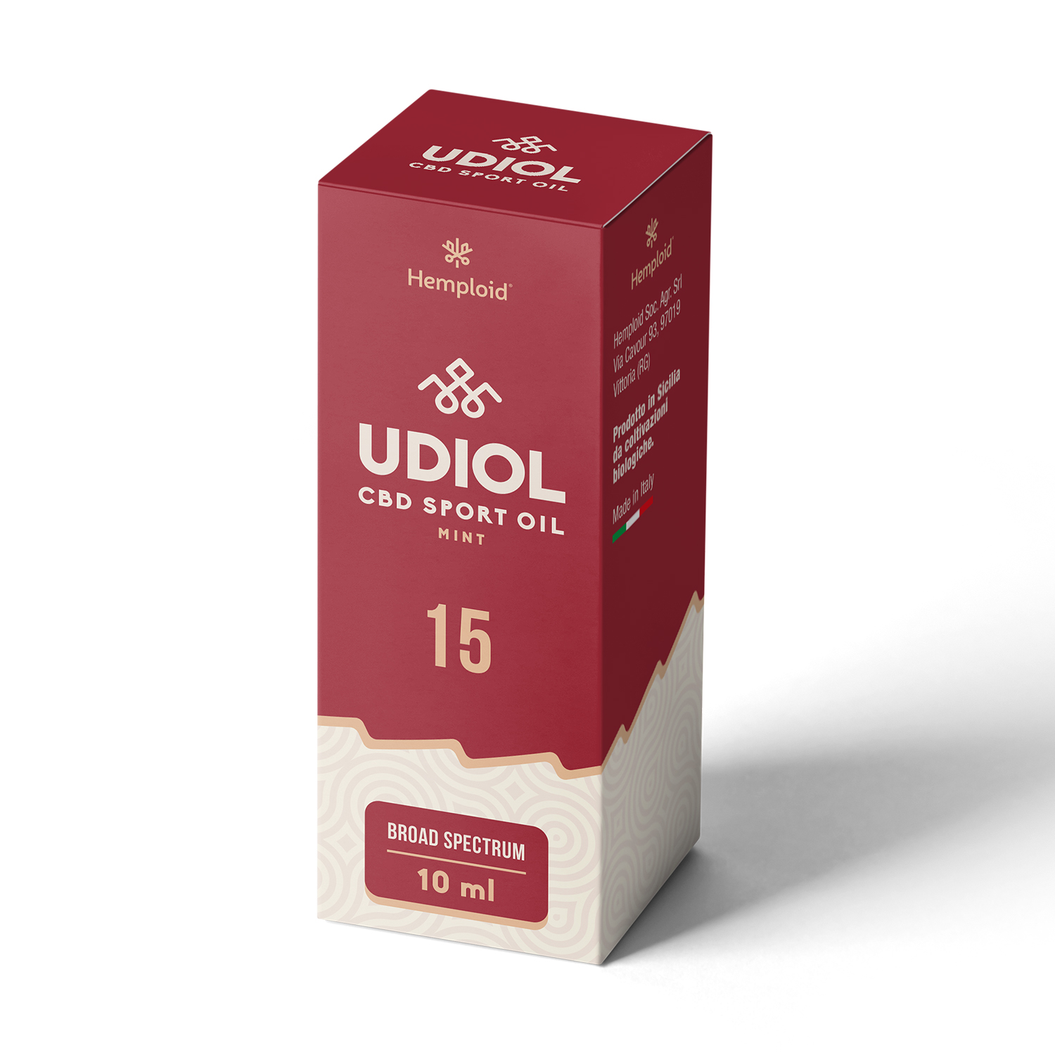 contenitore esterno del flacone di olio al 15%